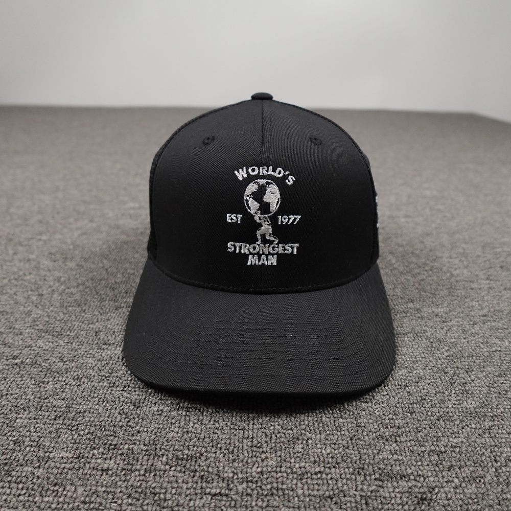 World's Strongest Man Hat Cap Snap Back Mens One Size Black Trucker Cap America